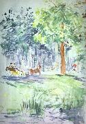 Berthe Morisot Carriage in the Bois de Boulogne oil